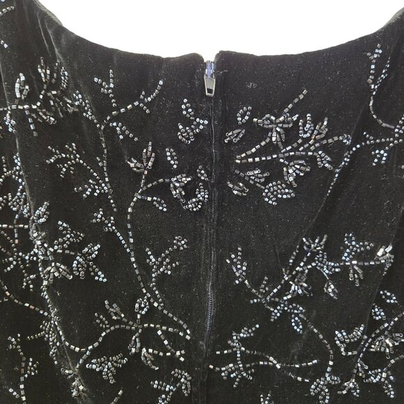 Kay Unger Silk Blend Velvet Beaded Special Occasion Top Size 12 - Picture 6 of 7